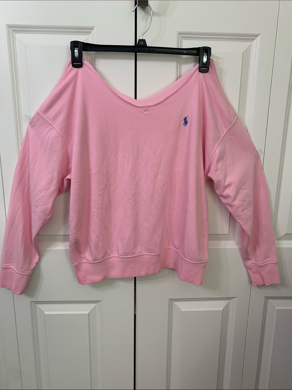 Polo by Ralph Lauren Light Pink off the shoulder Pullover Sweatshirt❤️❤️